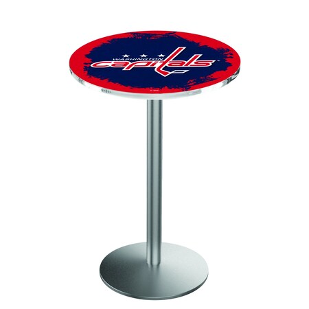 Holland Bar Stool Co 42" Stainless Steel Washington Capitals Pub Table L214S4228WshCap